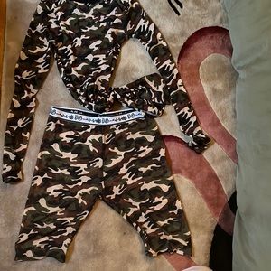 Poster Girl Sheer Camo Biker Set